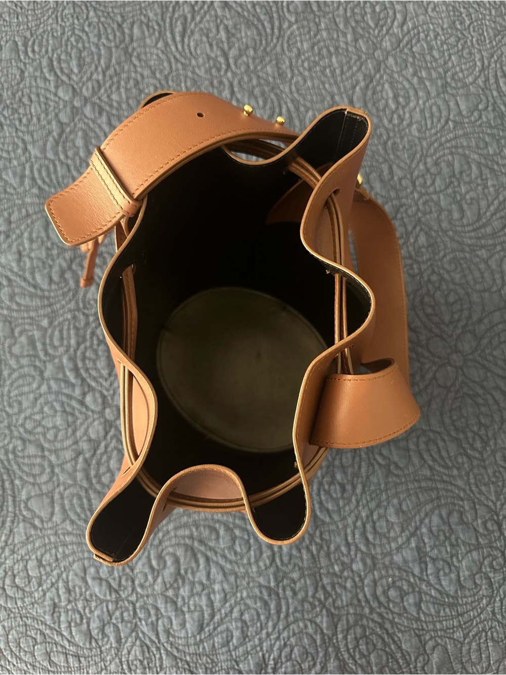 RARE! SEZANE Marcel Bucket Bag Chocolate Brown Smooth Leather - Picture 17 of 17